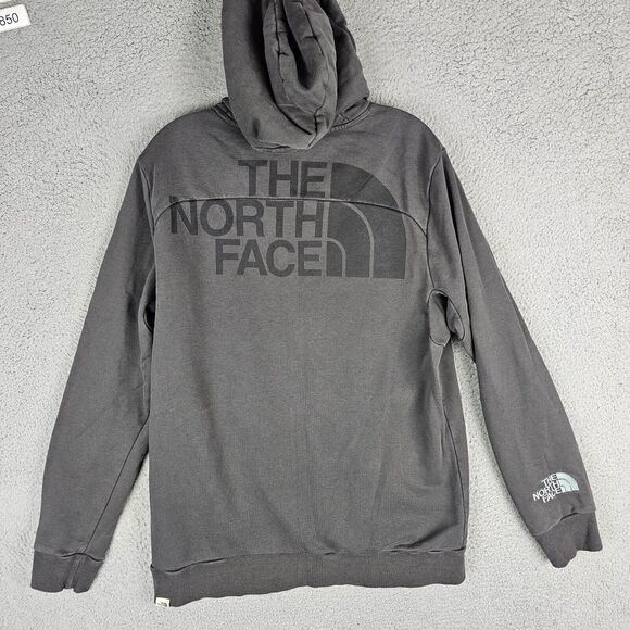 North Face Hoodie Mens Medium Pullover Knit Drawstring Big Back Logo Hiking - Picture 1 of 12
